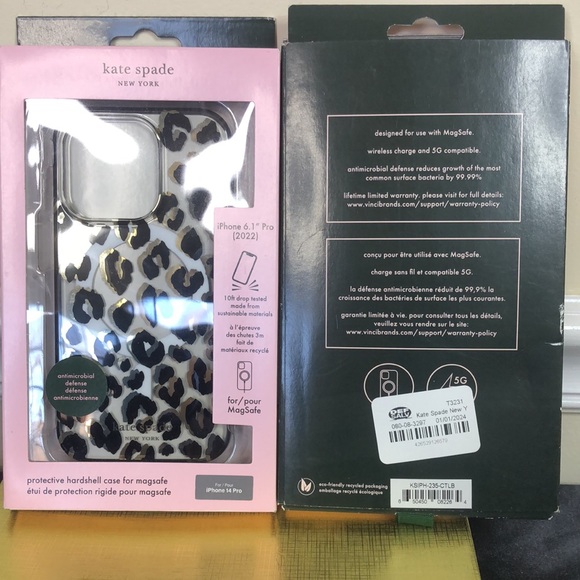 KATE SPADE New York iPhone 6.1” Pro 2022 Protective Hardshell 14 PRO Leopard - Picture 12 of 12